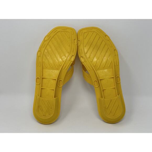 Vintage Sensi & C Pool Spa Wedge Sandals Assisi Italy Size 8 38 39 Yellow - Picture 8 of 10